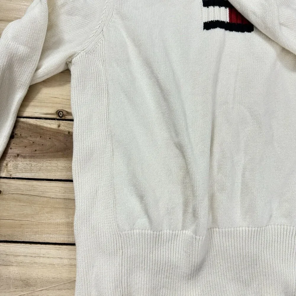 Vintage Tommy Hilfiger Knit Y2K Logo‎ Sweater XL Crewneck 2000s Preppy Academia - Picture 4 of 9